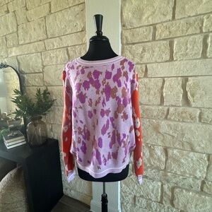 Fate Lavender and Orange Animal Print Sweater